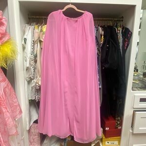 Mango Pink Draped Cape-Style Dress